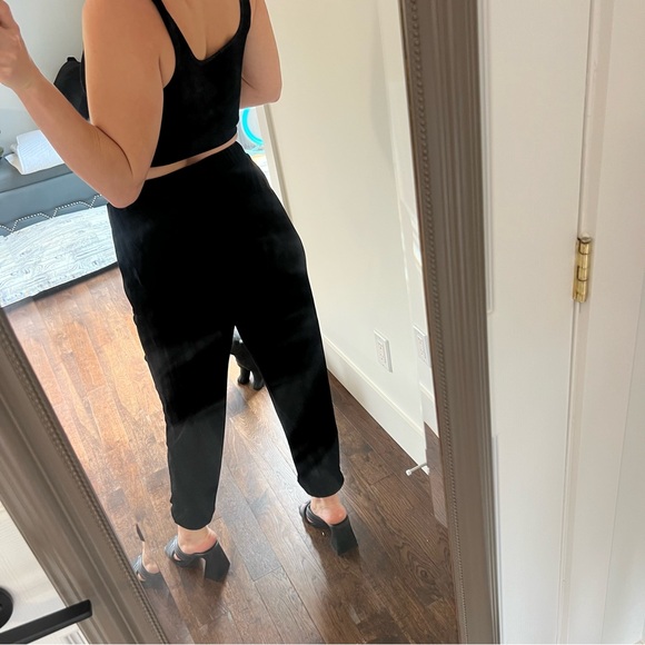 Black Velvet Jogger Pants - Picture 5 of 5